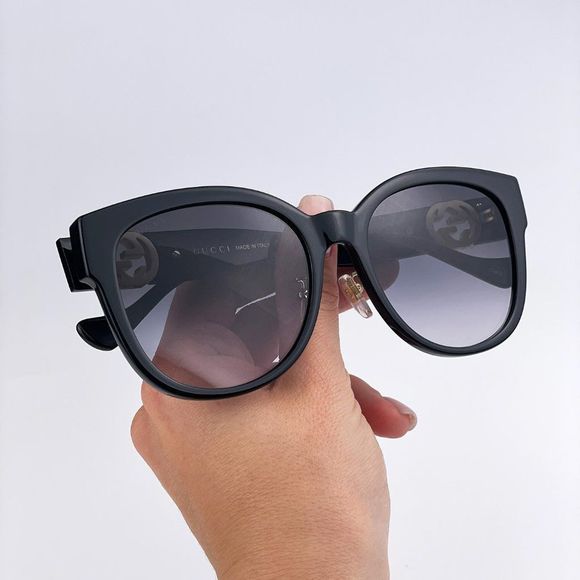 Gucci GG1028SK 006 Sunglasses Black Grey Gradient Square Women - Picture 1 of 12